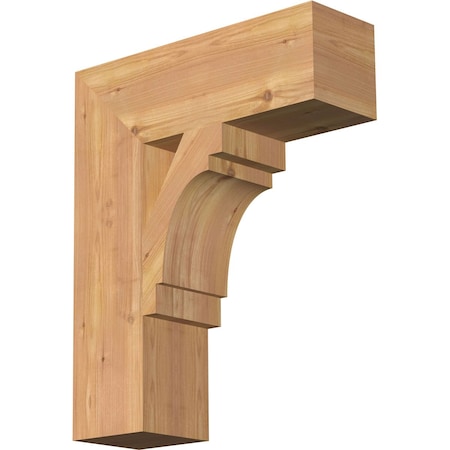 Ekena Millwork Merced Block Smooth Bracket, Western Red Cedar, 5 1/2"W x 18"D x 22"H BKT06X18X22MRC05SWR